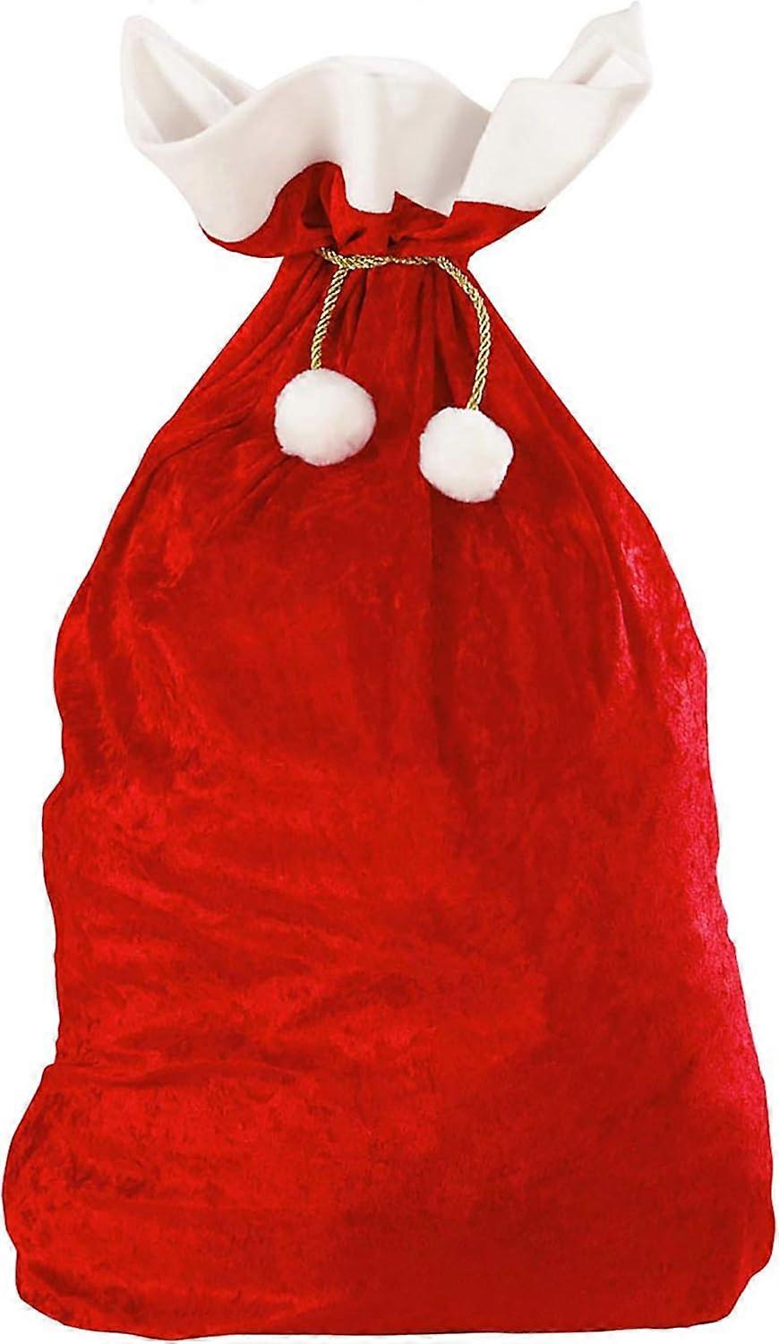Plush Polyester Christmas Santa Sack With Reliable Material And Drawstring Closure, Generous Size Santa Bag For Holding More Gifts, Wide Application