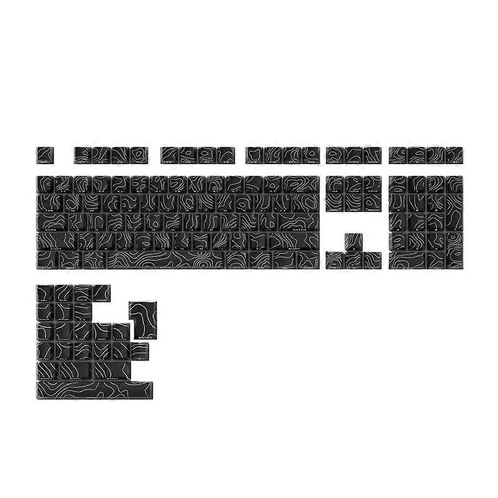 PBT Keycaps Side Print Backlit Keycap Topographic Dye-Sub Key Caps Cherry Profile for Mx Gamer Mech
