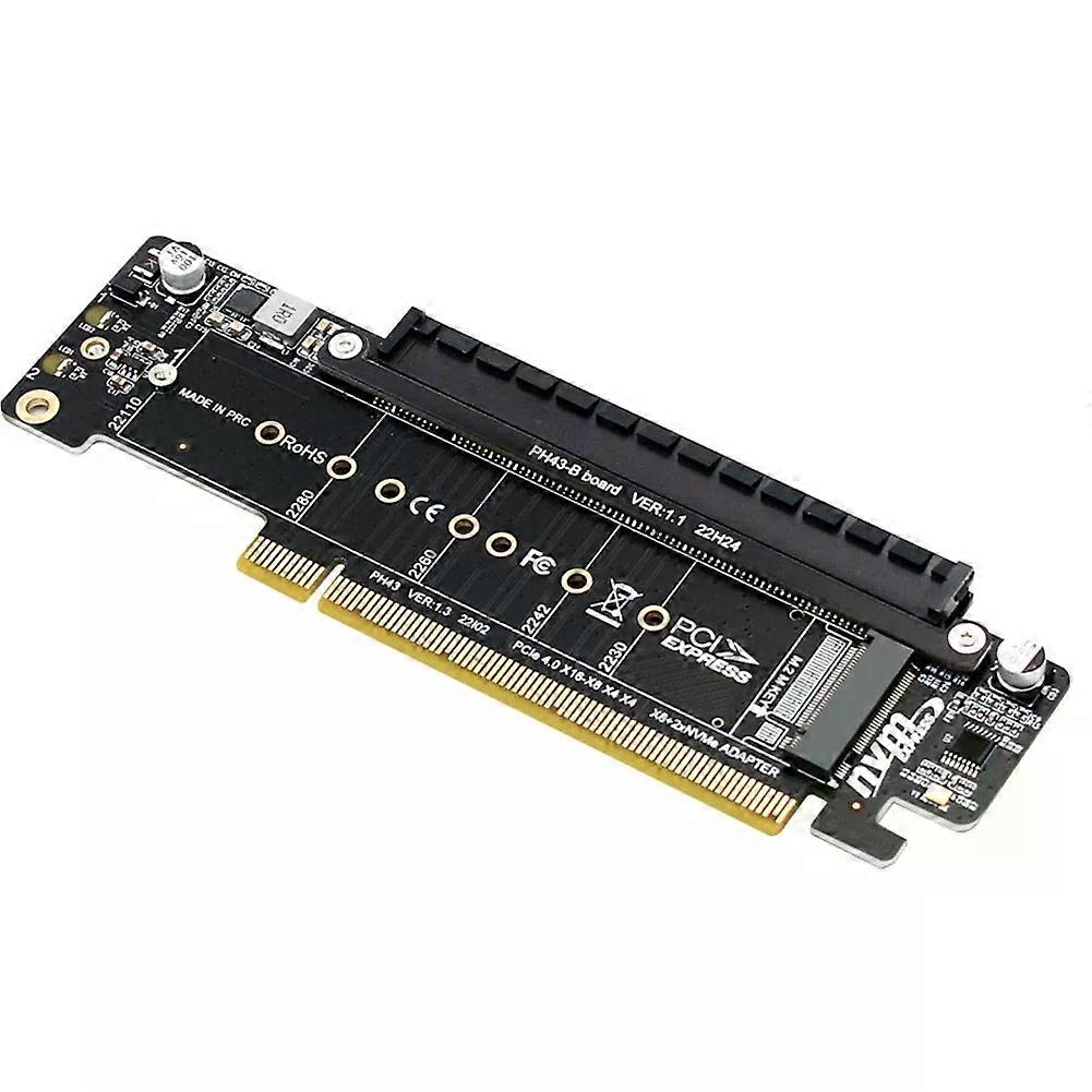 PCIE40 Split Expansion Riser Card PCIE X16 TO X8+X4+X4 Adapter Card 2x M2 NVME Input Port Support 2280/2260/2242/2230 SSD