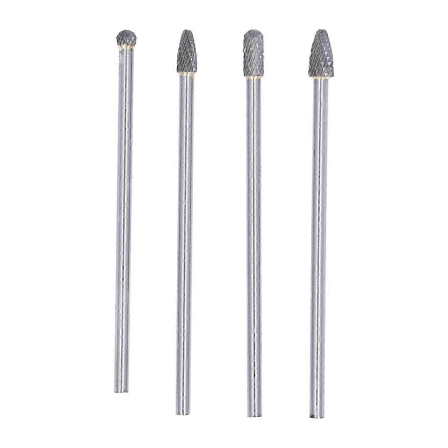 4pcs Tungsten Carbide Burr 150160mm/5.96.3in Single Double File Pattern Tungsten Steel Material Wo
