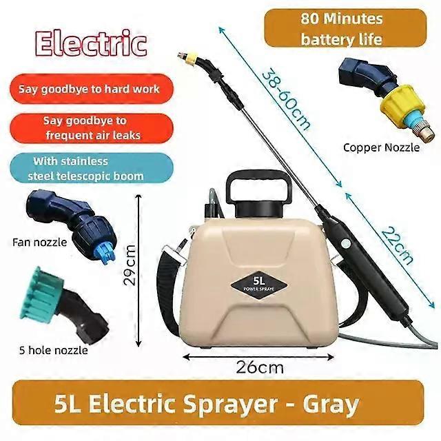 5L Electric Sprayer Spray Gun USB Rechargeable Automatic Sprayer Plant Sprayer Bottle Sprinkler Watering Can Garden Irrigation