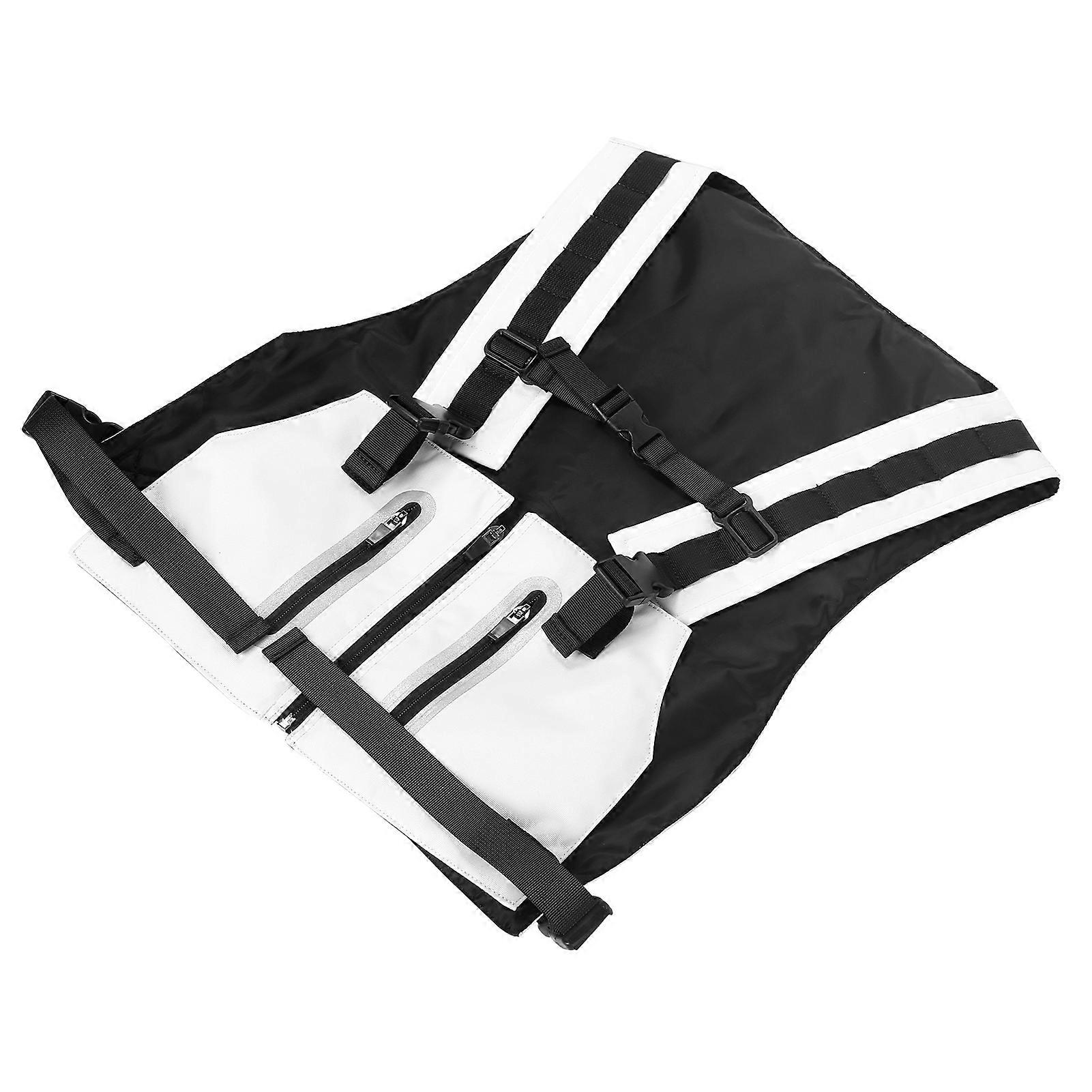 Outdoors Reflective Vest Multifunction Polyester Safety Adjustable Cycling Waistcoat