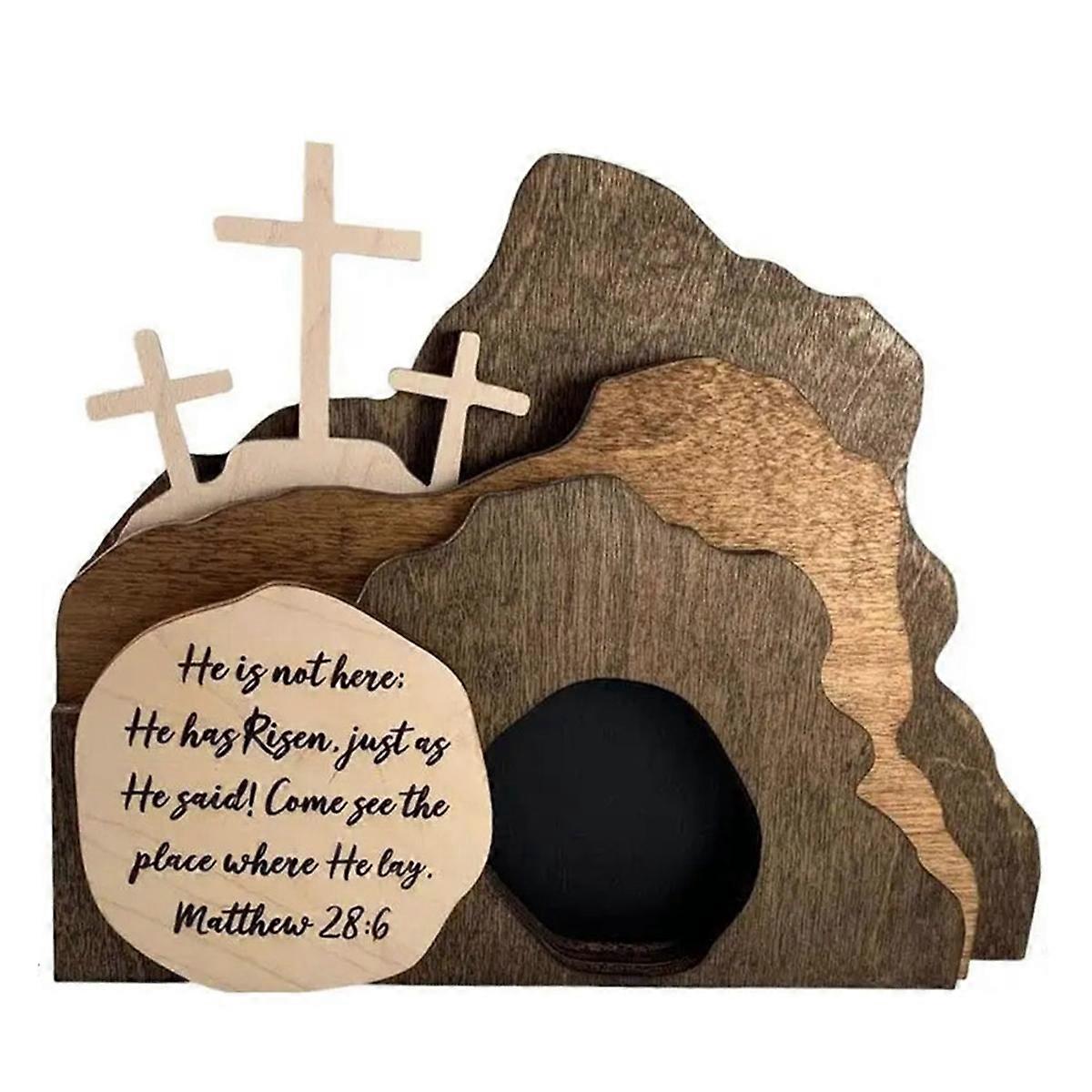 Easter Resurrection Scene Wooden Decoration Easter Eid Al-Fitr Deco-B