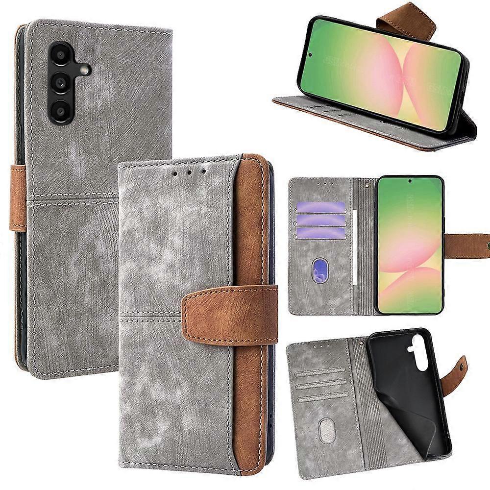 Wbtd Coque en cuir Skin Feel pour Samsung Galaxy A16 4G / 5G Gris