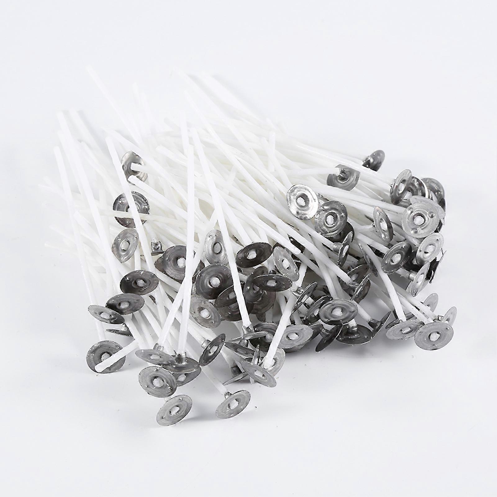 100PCS 8cm Candle Wicks Pre Waxed Core Candle Making Accessory W/ Sustainer