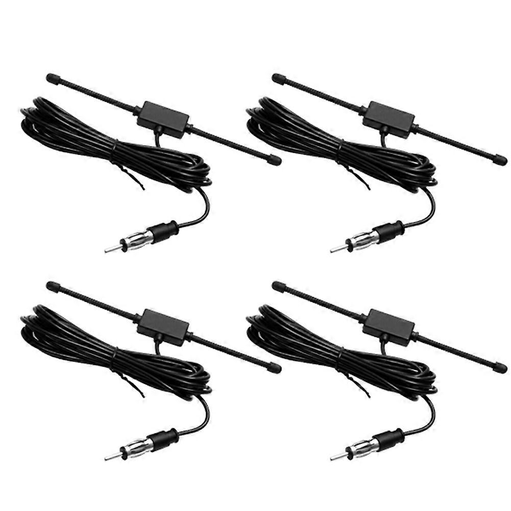 4 x schwarze Universal-Auto-Boot-Stereo-AM-FM-Dipolantenne