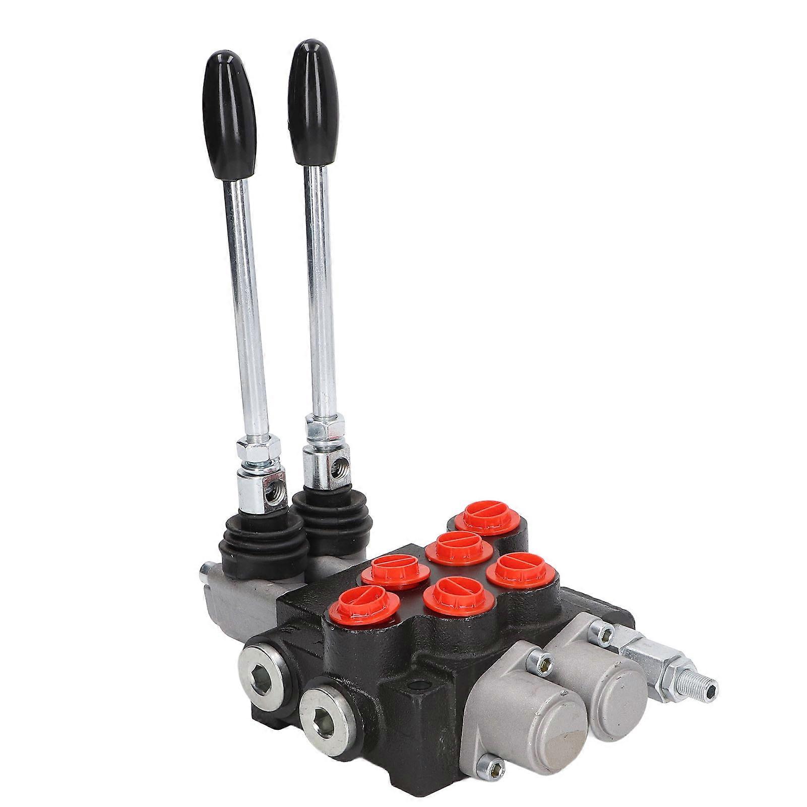 Hydraulic Valve,Directional Control Valve with P40-2OT 2 Spool Double Acting Valve for Tractor Loader Trailer
