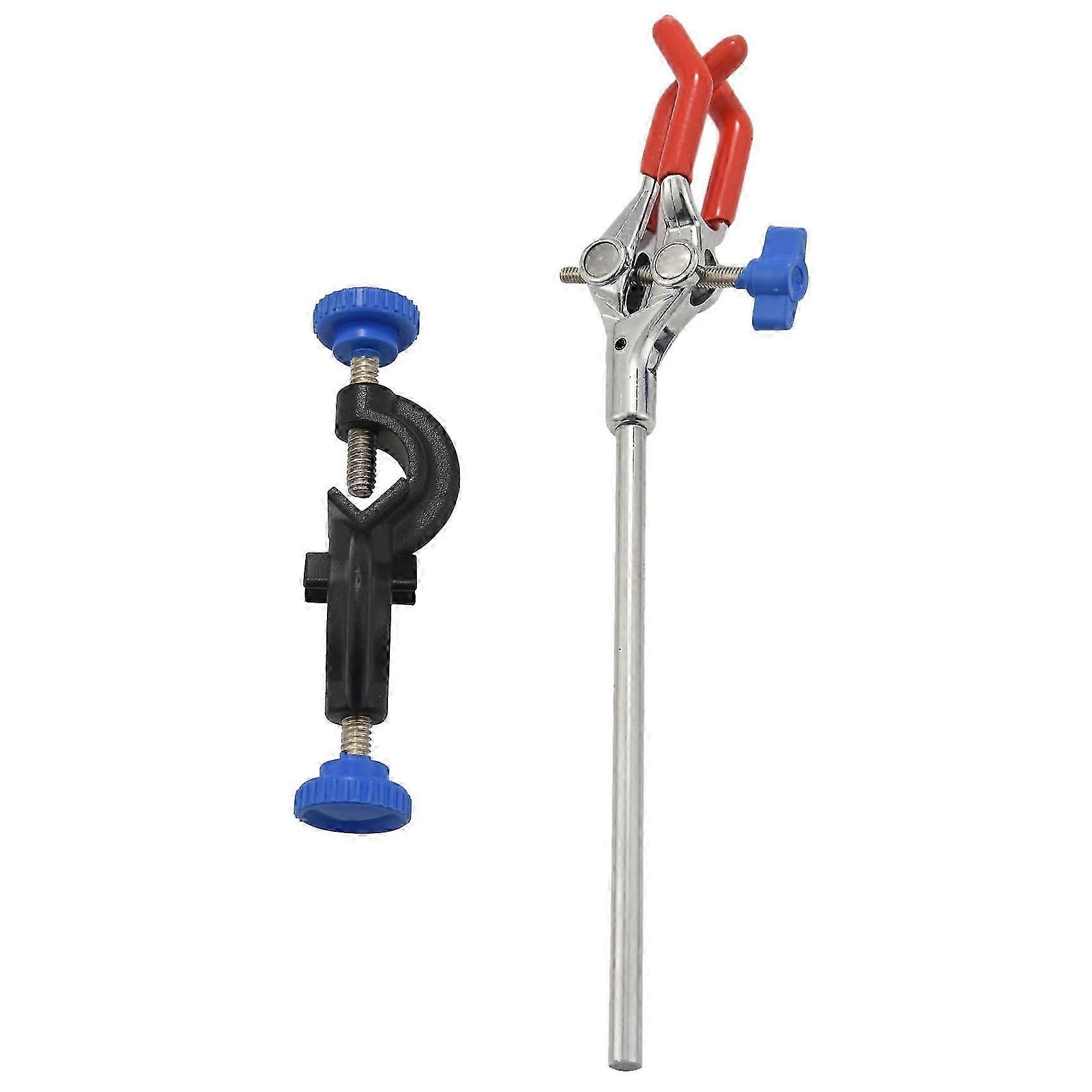 OESS Lab Clamp 3 Prong Finger Style Καουτσούκ-επικαλυμμένο κεφάλι Ένα μαύρο κλιπ εργαστηριακής βάσης