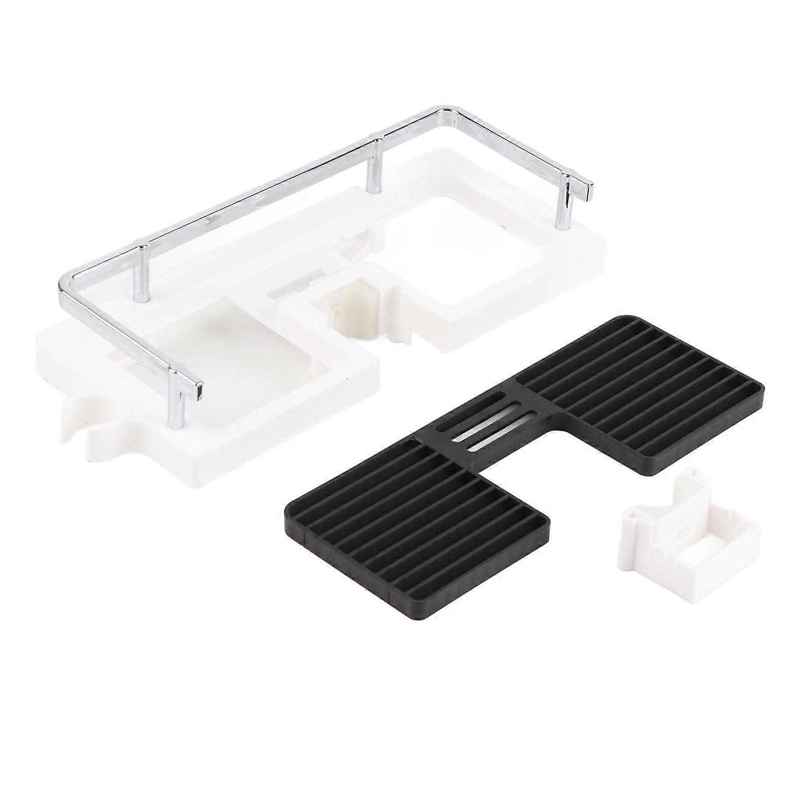 ABS Shower Rod Storage Shelf Organizer Tray Holder Practical Bathroom Accessory