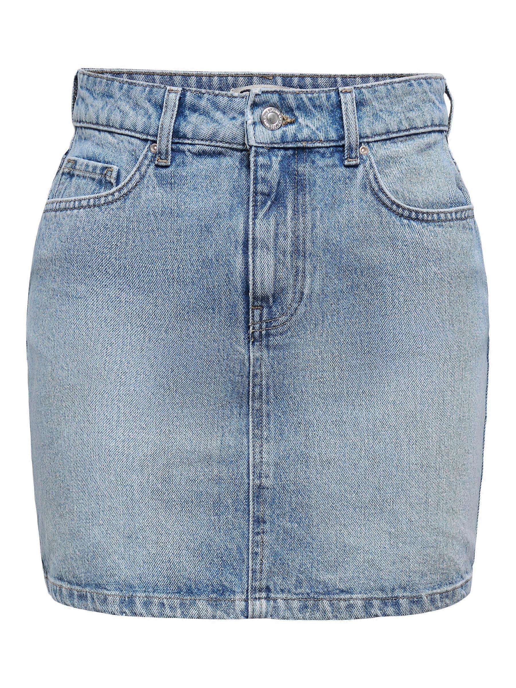 ONLY Women's denim skirt with zipper and pockets front and back