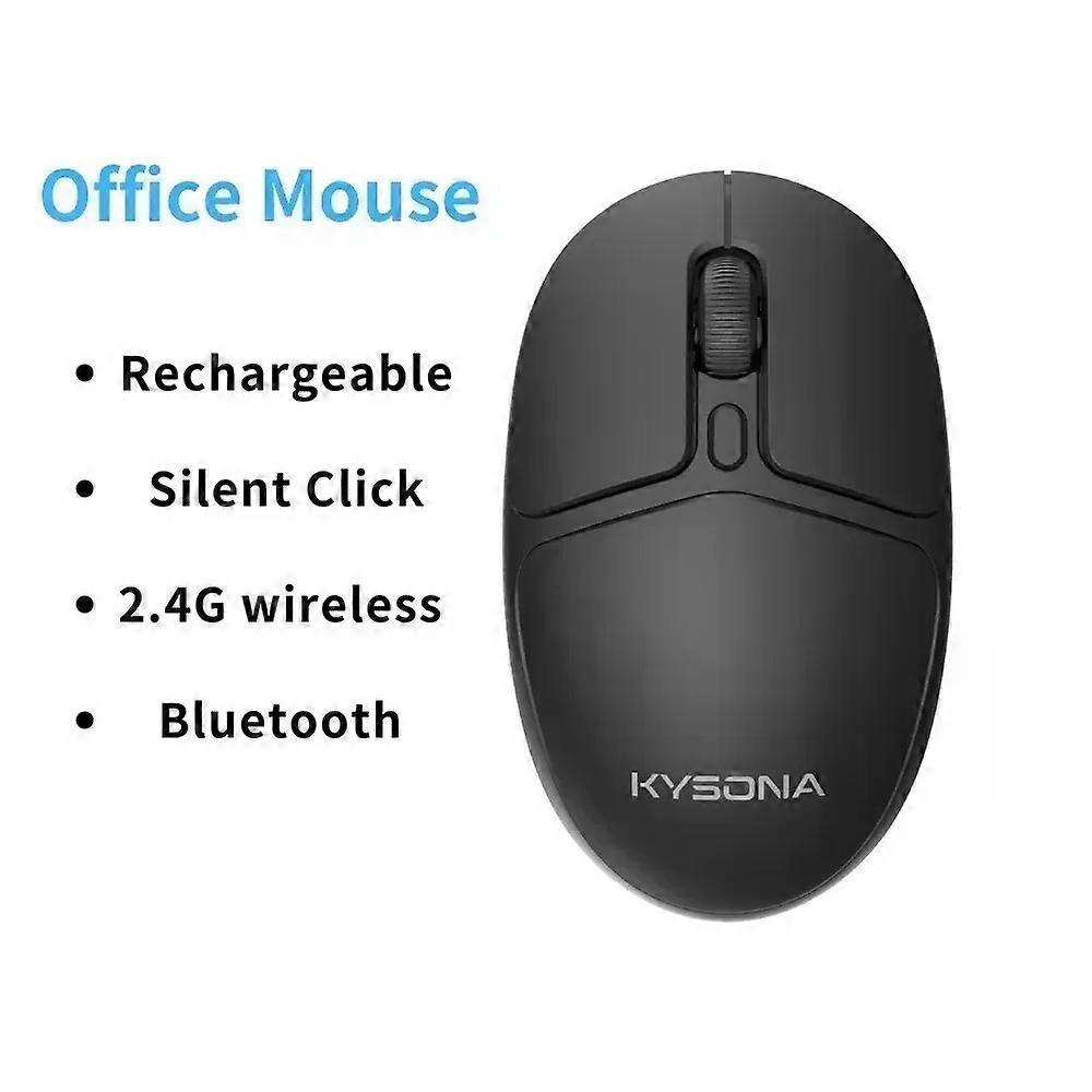 Kysona Wireless Bluetooth Dual Mode Computer Mouse Ergonomic Wireless Gaming Silent Mouse for Laptops MacBook Tablets 1600DPI