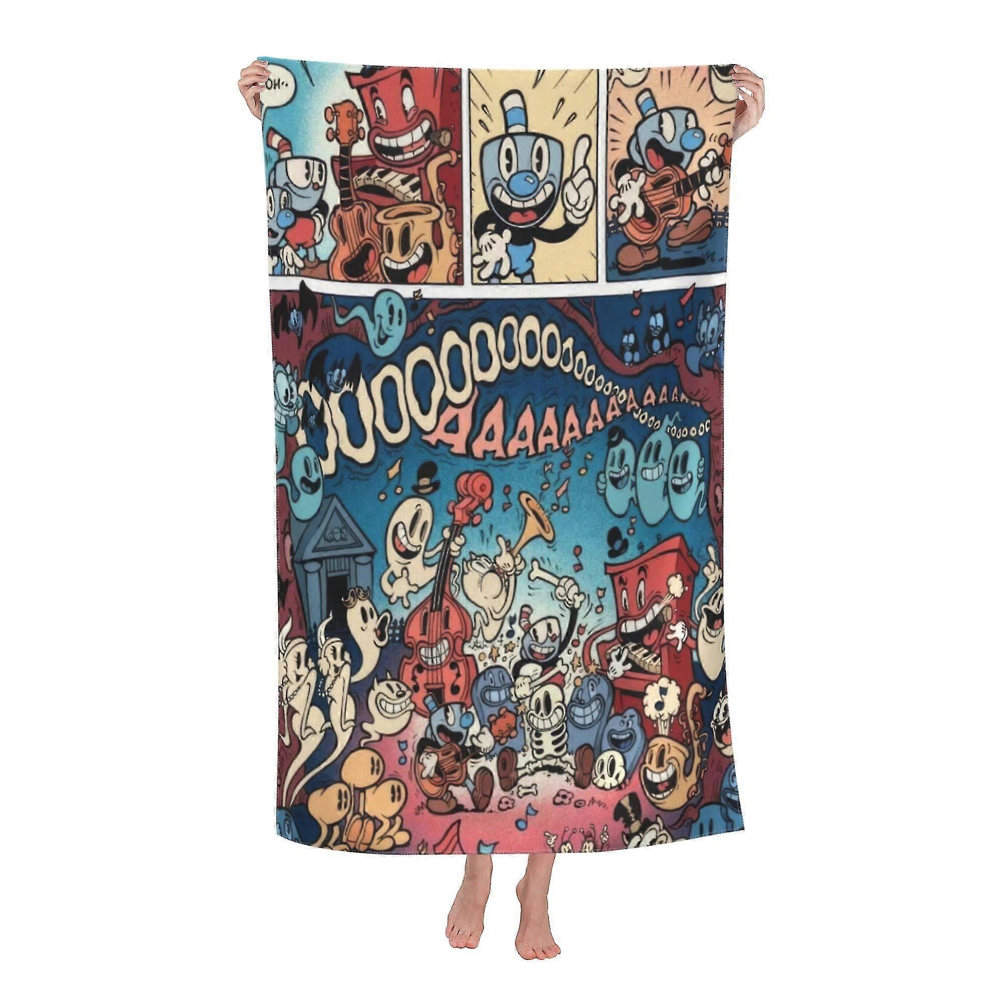 Cuphead Beach Towel, Large Microfiber Bath Towel #NeN5