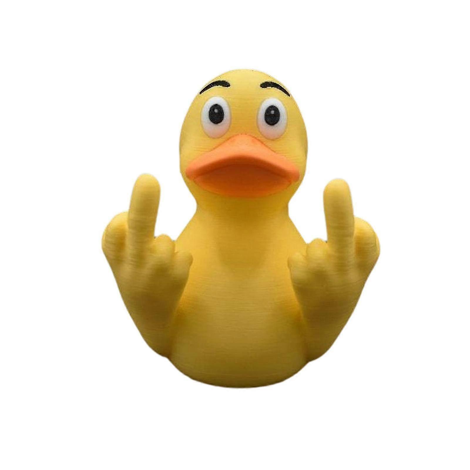 Yellow Duck Figurine Desktop Decoration Garden Statue for Yard Balcony Table