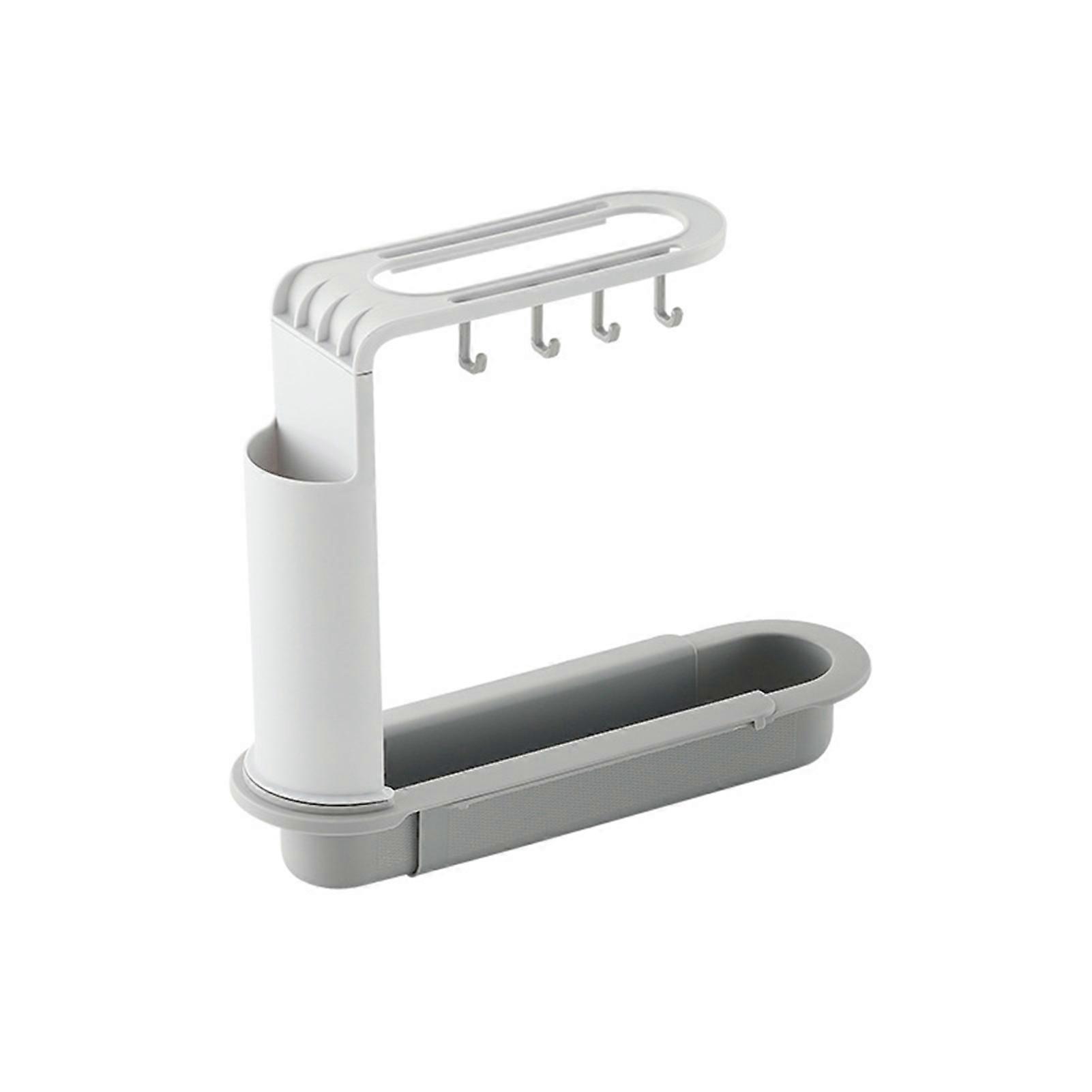 Sink Rack Novel Plastic Double Layer Retractable Storage Drain Sink Holder for Kitchen