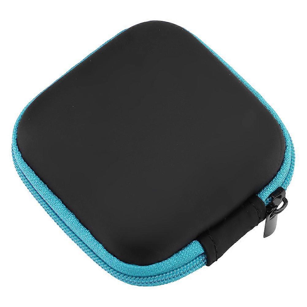 Portable Small Earphone Storage case Carry Pouch Bag Box (Blue)