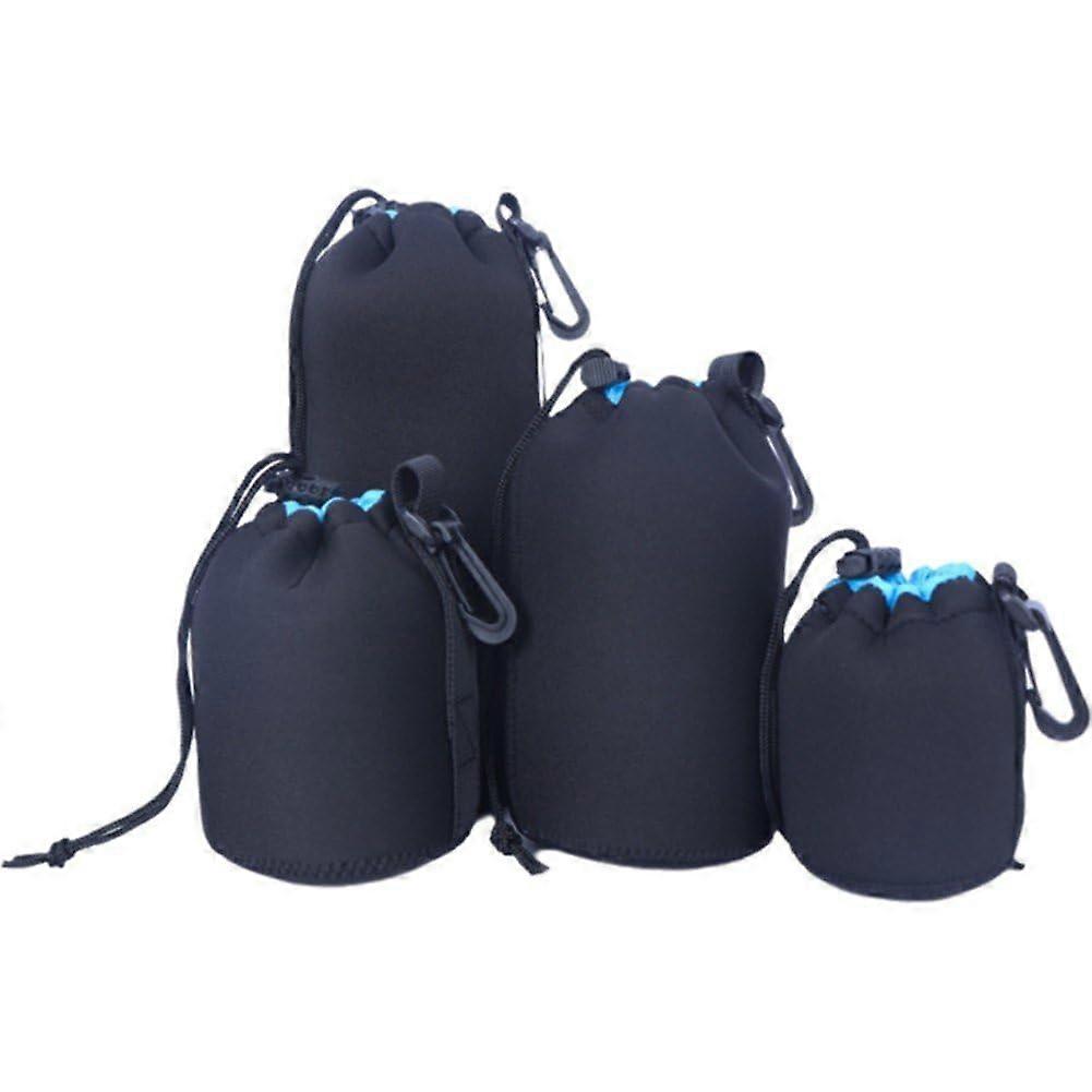 4pcs Camera Lens Bags Lens Bags Camera Lens Carrier Protective Lens Case for Storing Most Digital Camera Lens
