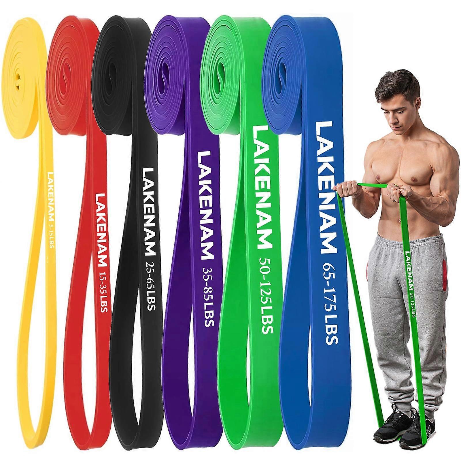 Resistance Bands Set, Exercise Workout Pull Up Assistance Bands with 6 Resistance Levels