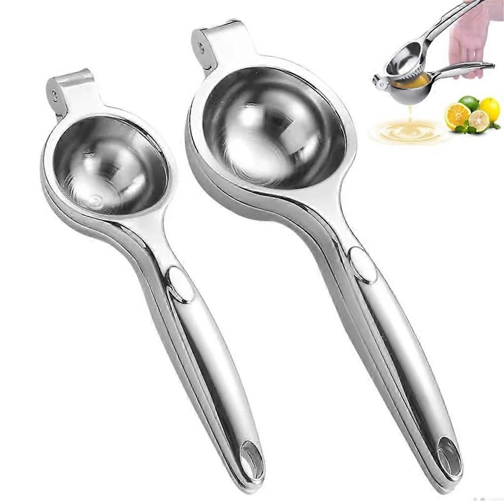 Manual Lemon Squeeze Steel Citrus Juicer Press Extractor - 2 Pack, Heavy Duty Metal for Lemons and Oranges