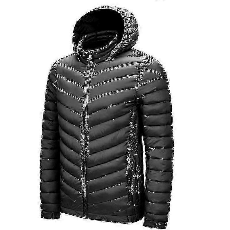 Men\'s Warm Puffer Jacket, Hooded Windproof Winter Coat