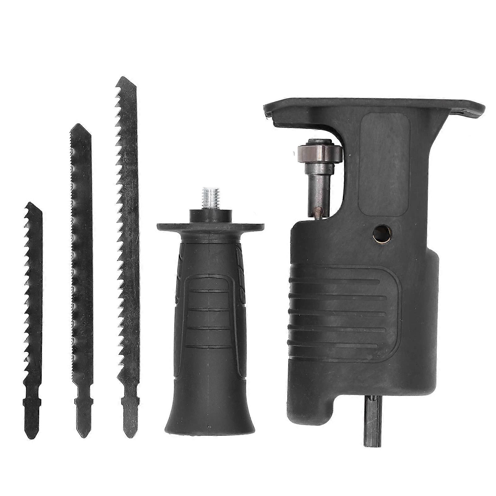 Saw Blade Change Attachment for Jigsaws with 3 Reciprocating Blades, Compatible with Any Drill for Wood and Metal Cutting