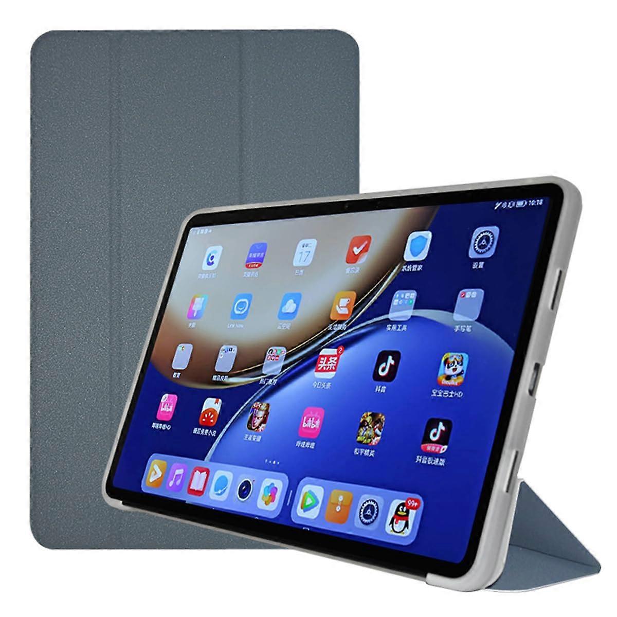 Tri-Folding Stand Funda for Teclast T60  Case Smart Auto Sleep/Wake-up 12' Tablet PC Folio Cover with Soft T Back Shell (Gray)