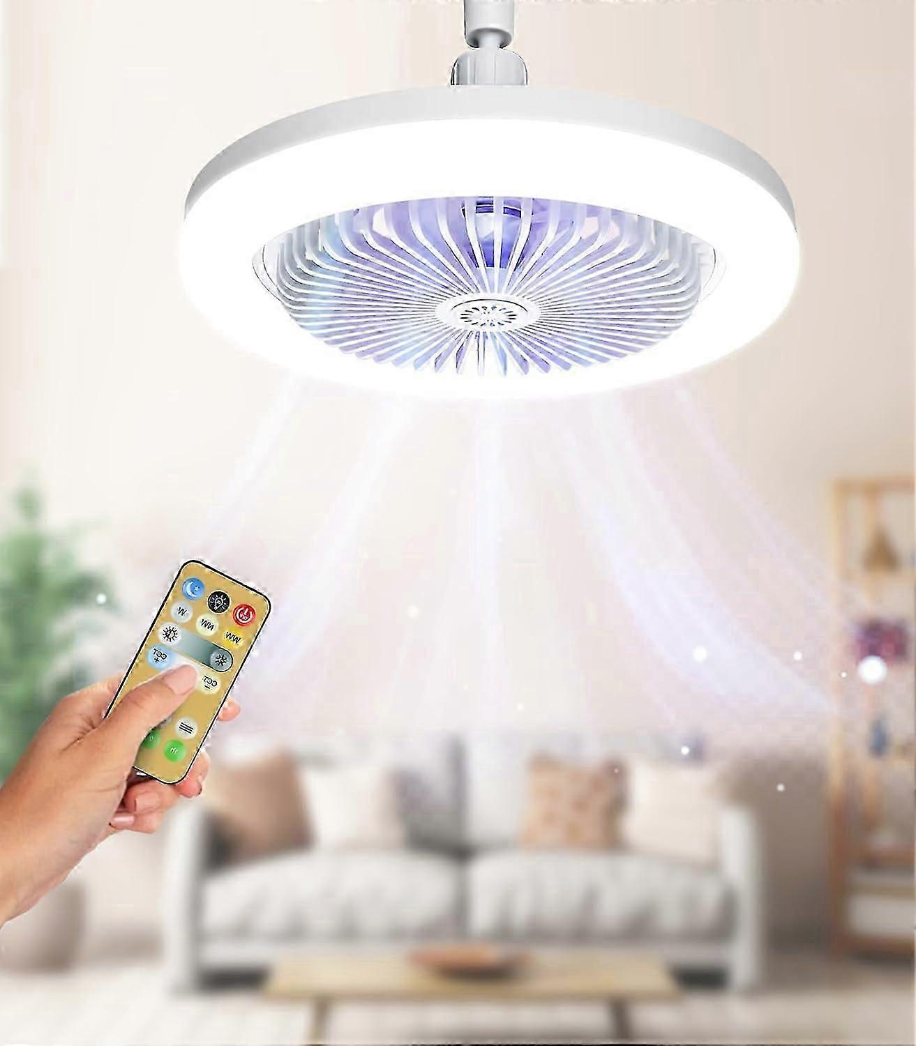 Ceiling Fan With Lights And Remote, Ceiling Light With Fan 3 Color Dimmable, 3 Speeds Quiet Ceiling Fan For Living Room, Bedroom, Laundry Room