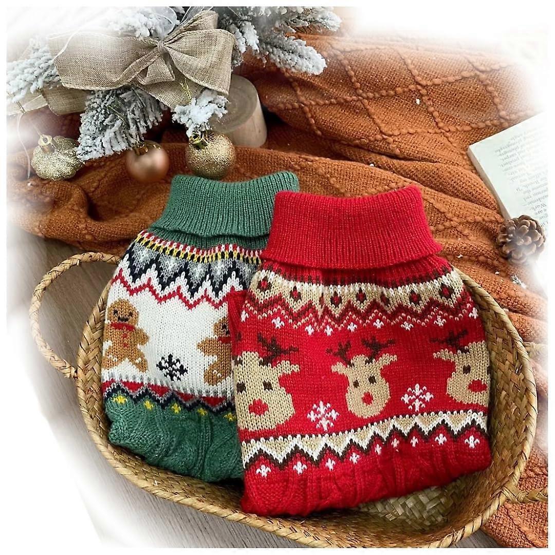 Soft Warm Knitted Cat and Dog Sweater - Classic Thick Pullover for Winter - Large Reindeer Design in Cozy Material