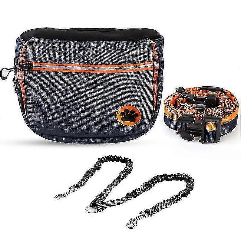 Removable large capacity dog food bag with adjustable belt for dog training well