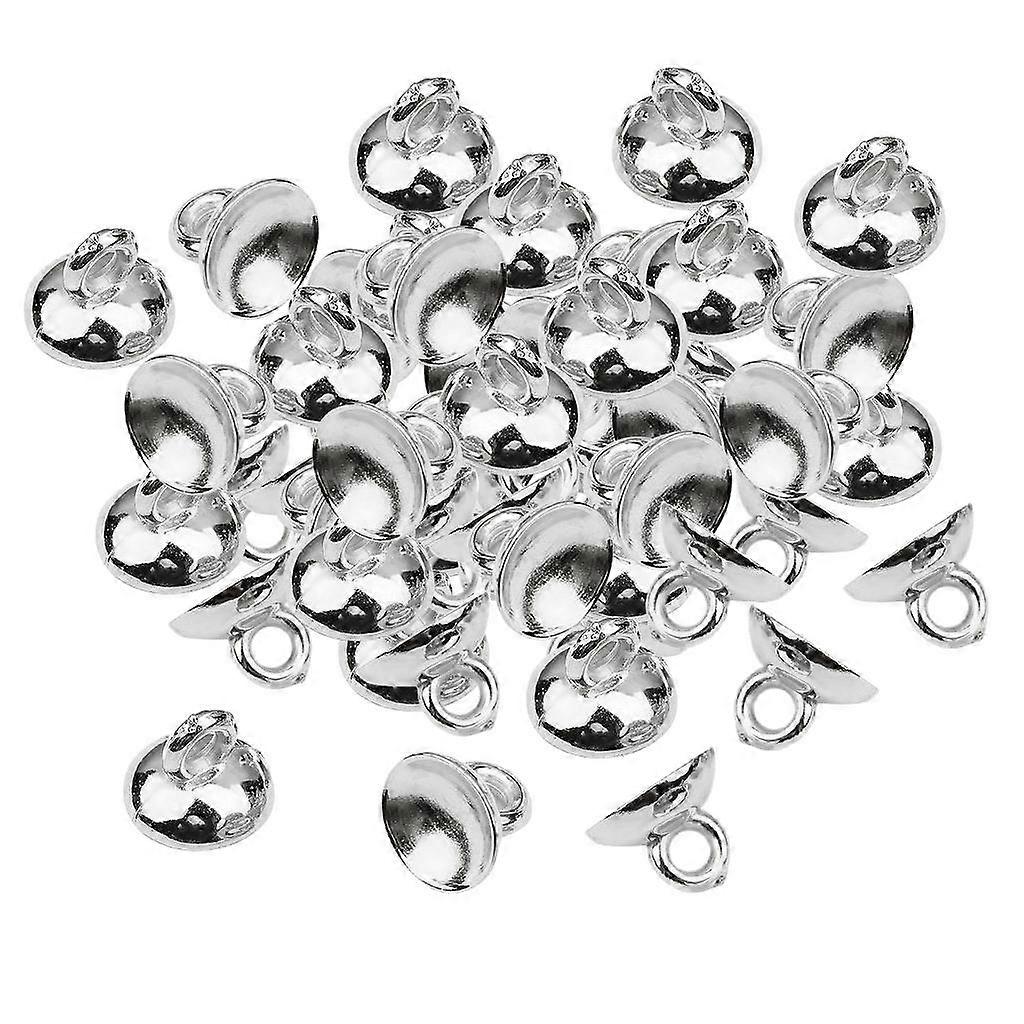 200-Pack Half Round Bell Shape Beads Cap End Caps With Loop Findings