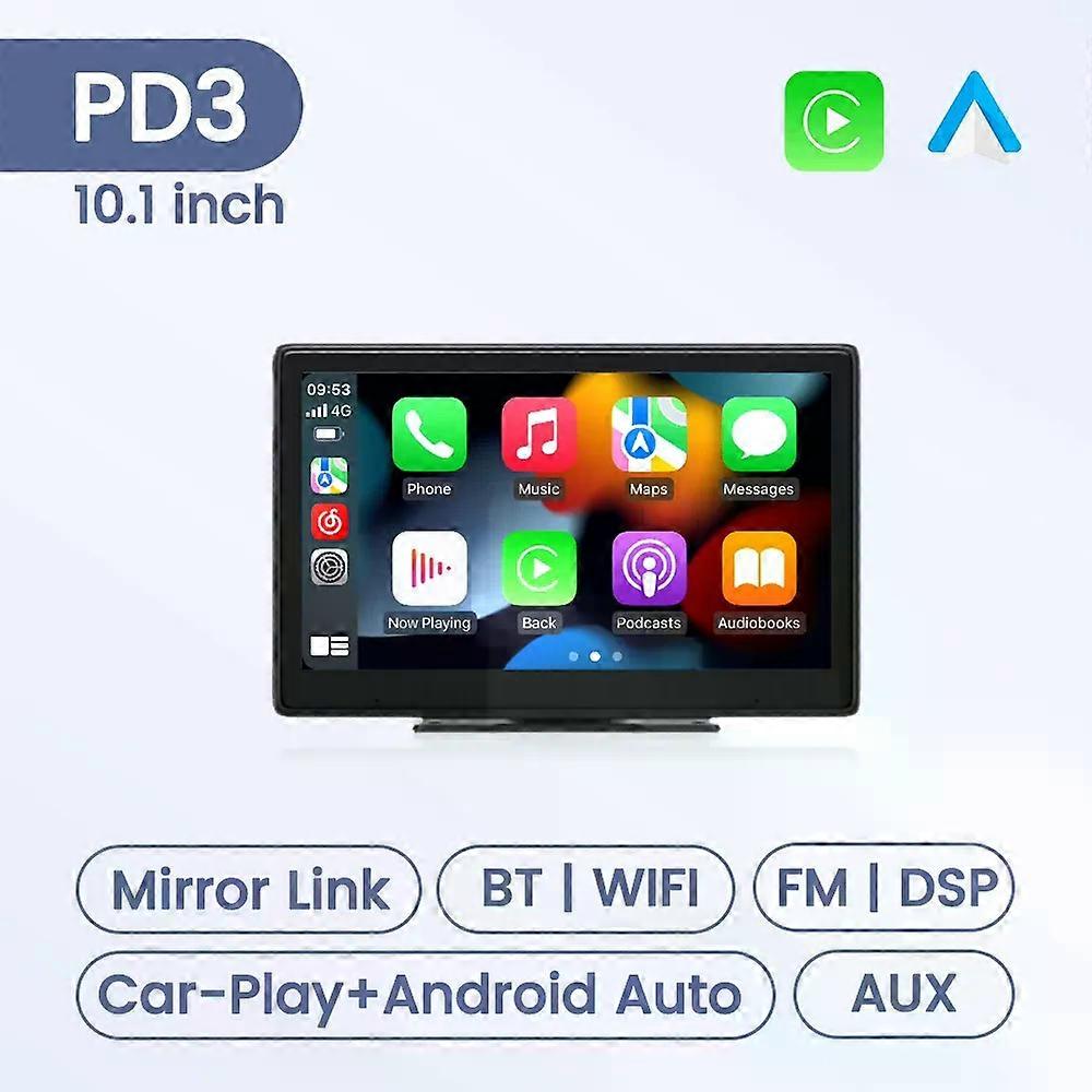 Universal Car Radio Screen Wireless Carplay Android auto Multimedia Video Player Monitor Dashboard Rearview Cam AUX TF FM DSP