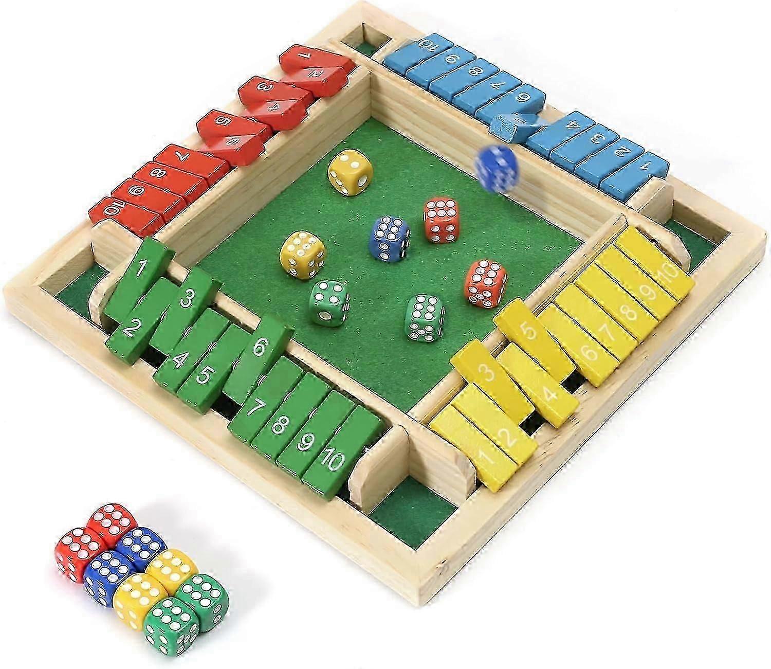 Wooden Shut The Box Game - Classic Dice & Puzzle Board Game for Families and Parties-Good