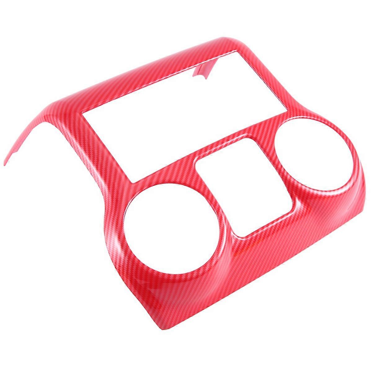 Car Console Decorative Panel Interior Red Carbon Pattern for