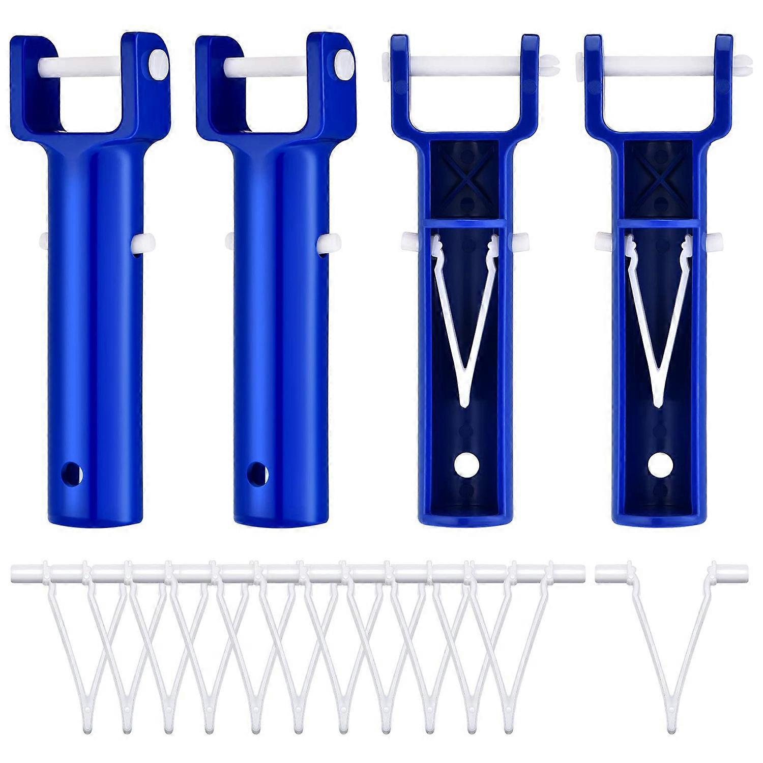 4Pcs Swimming Pool Vacuum Head Handles Pool with 12Pcs V-Shaped Clip