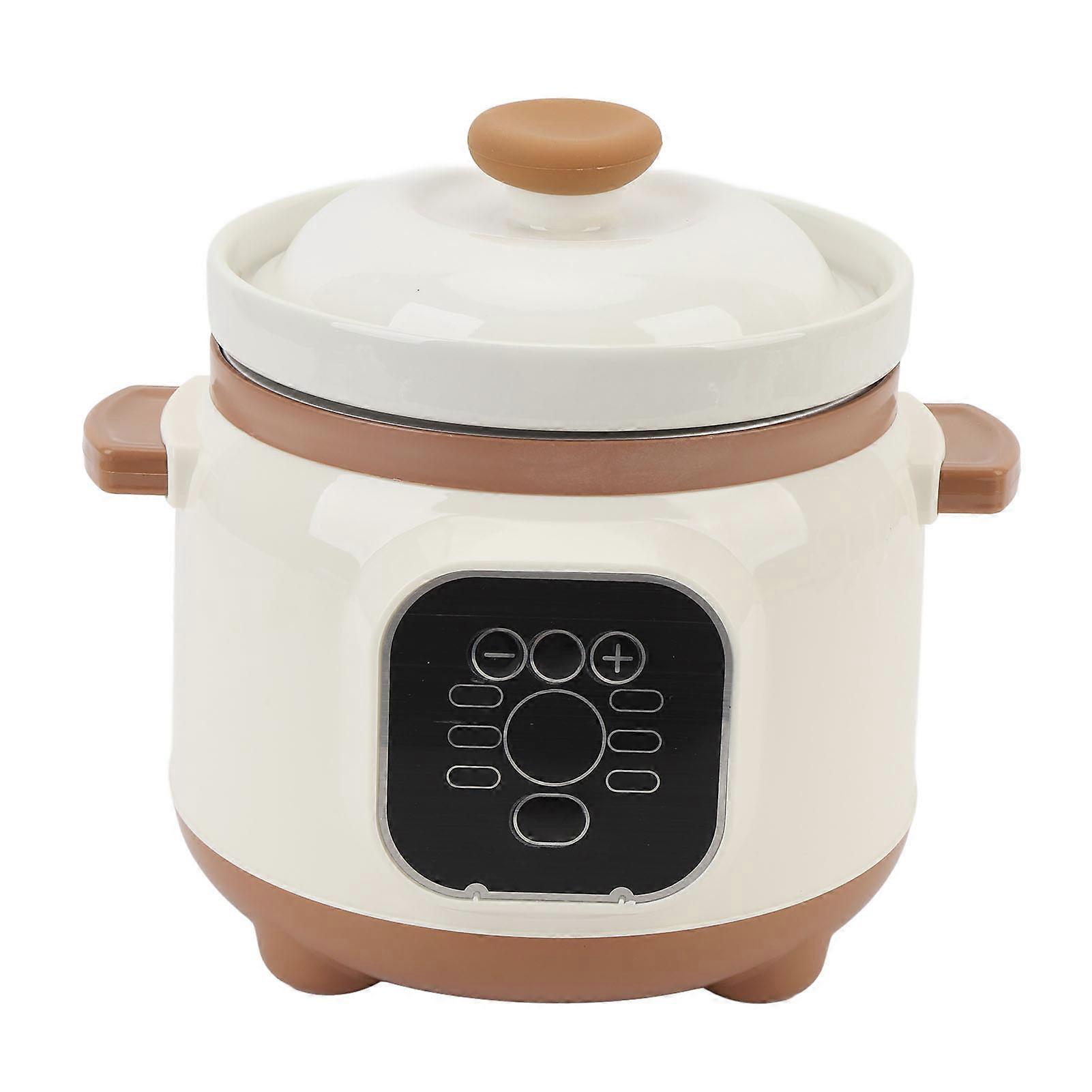 235W Electric Stew Pot 1.8L Capacity Stew Cooker for Soup Porridge Anti Dry Burning 24 Hour Smart Timer Anti Overflow 