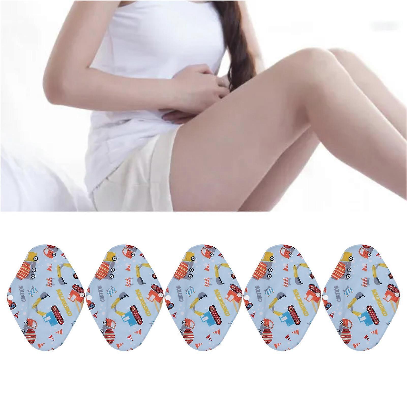 5PCS Reusable Sanitary Napkins High Absorbent Breathable Washable Soft Cloth Menstrual Pad 18 X 25cm B23 