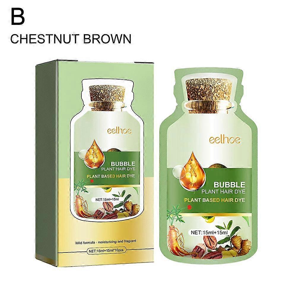 Chestnut brown (B) $EELHOE bubble hair spray mild non-irritating plant bubble hair spray white lazy home use to cover gray hair