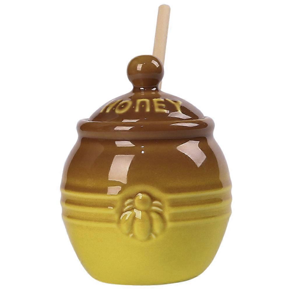 Container, Ceramic Pot Designed for Storing Honey and Other , Compact