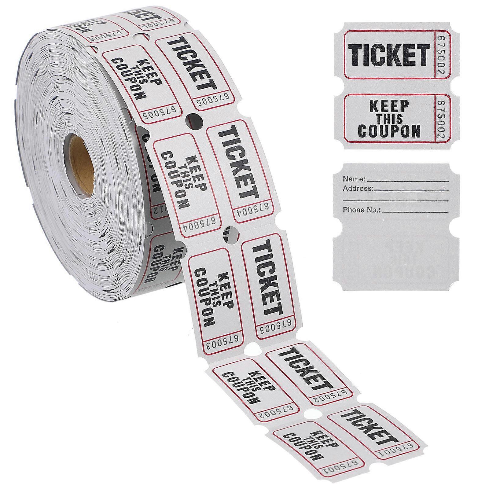 Grey Raffle Tickets Single Use Reward on Coated Paper for Charity Draws, Games & Party Events
