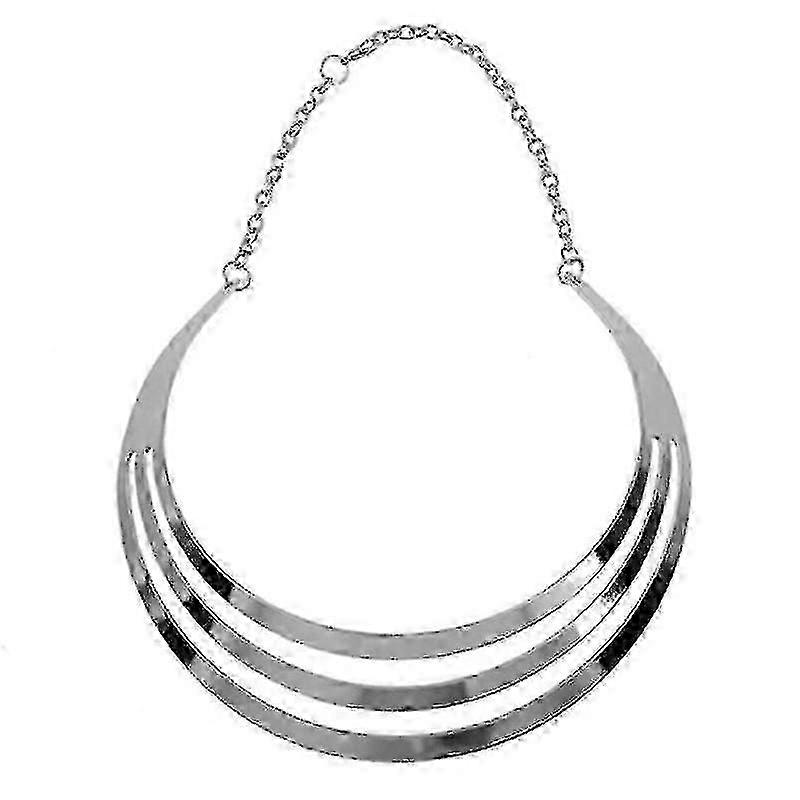 Collar de boda de aleación impermeable en capas - Plata