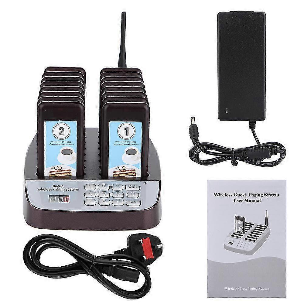 16 Transmitters 16 Receivers Wireless Restaurant Paging System (100-240V)