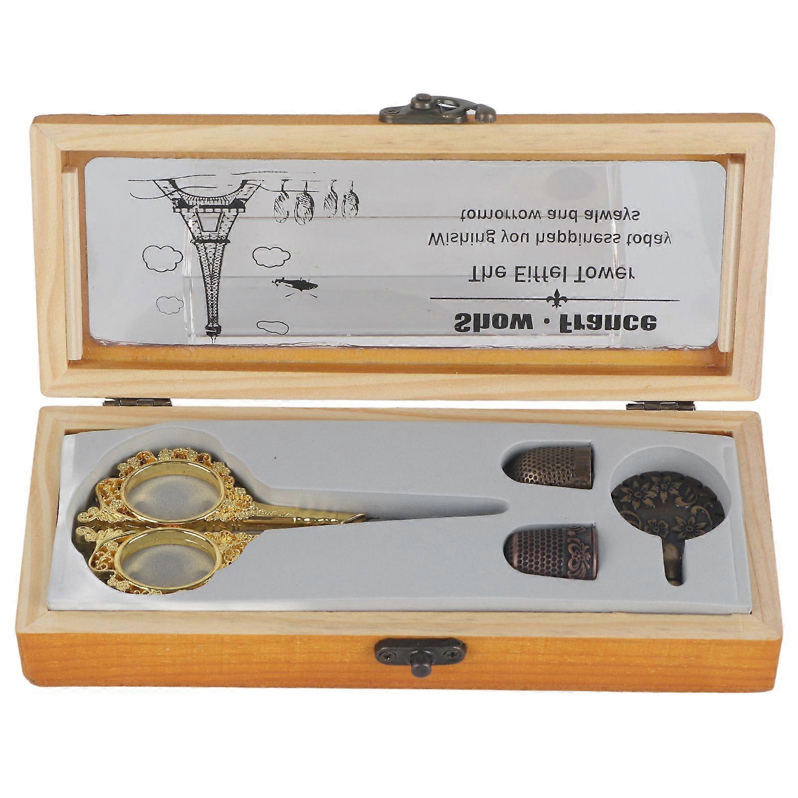 2025 Latest Model  Portable Sewing Tools Vintage Scissors Metal Thimbles