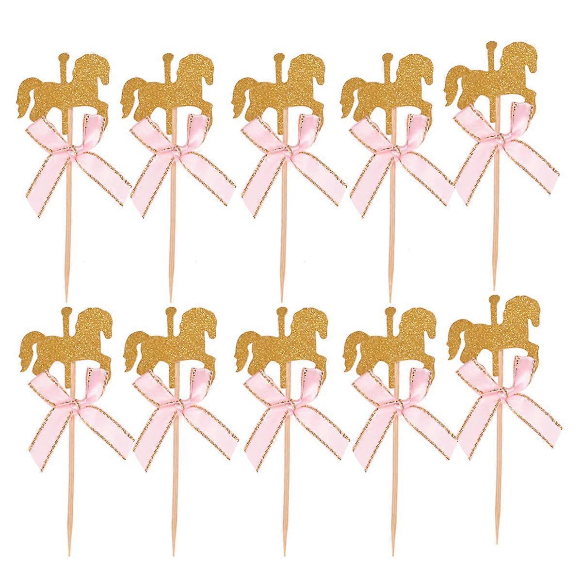 Versatile Carousel Horse Toppers Perfect for Party Desserts