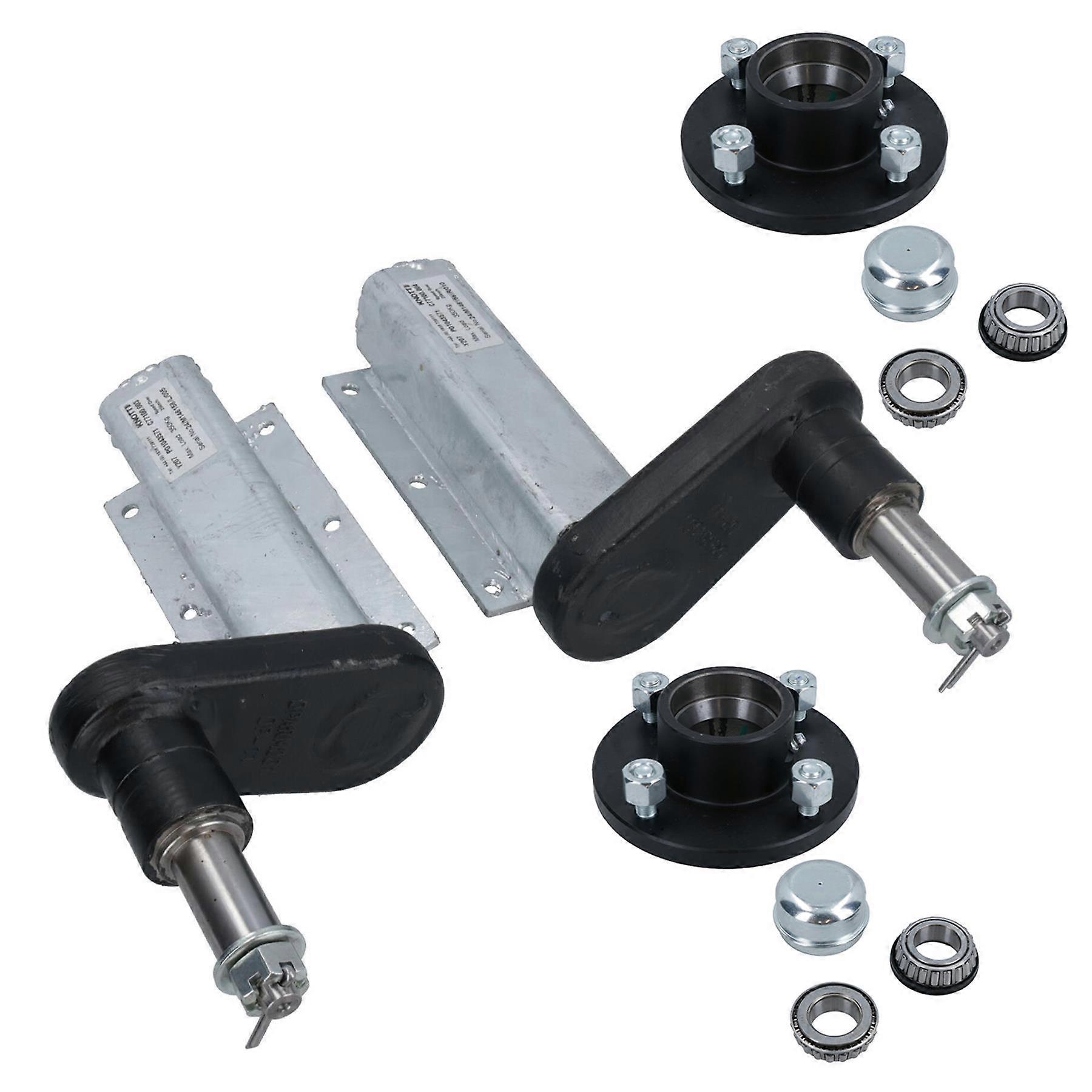 350kg Trailer Suspension Unit (Pair) & Cast Wheel Hub 4" PCD 1" Taper Bearing