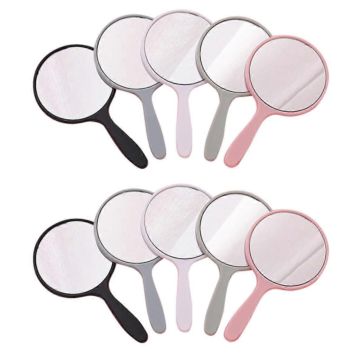 Pack of 10 Hand Mirrors Small Round Makeup Mirror for Travel Camping Daily Use Ref: 1810