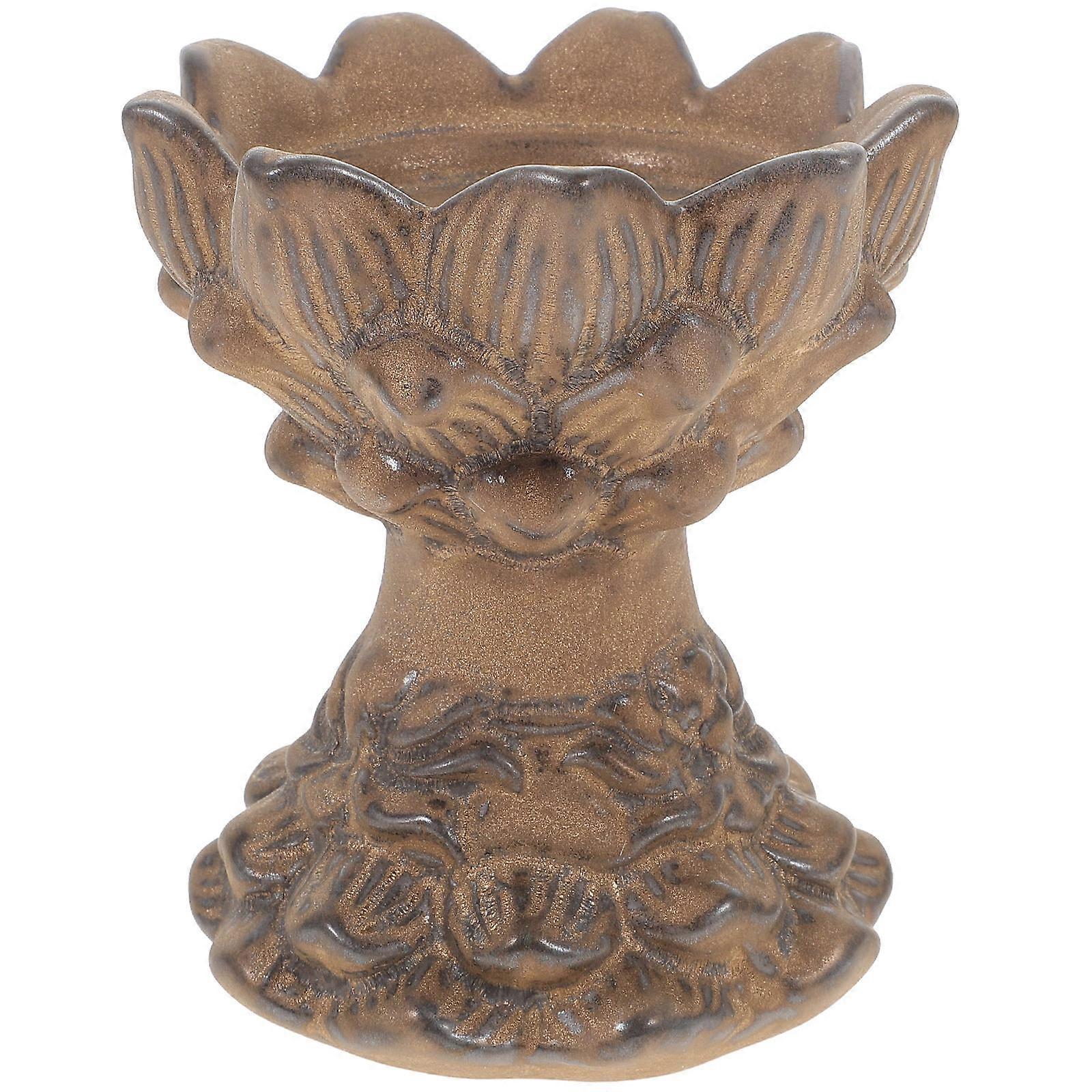 Ceramic Table Candlesticks Lotus Shape Decorative Display Low Adults Home Decoration 1Pack