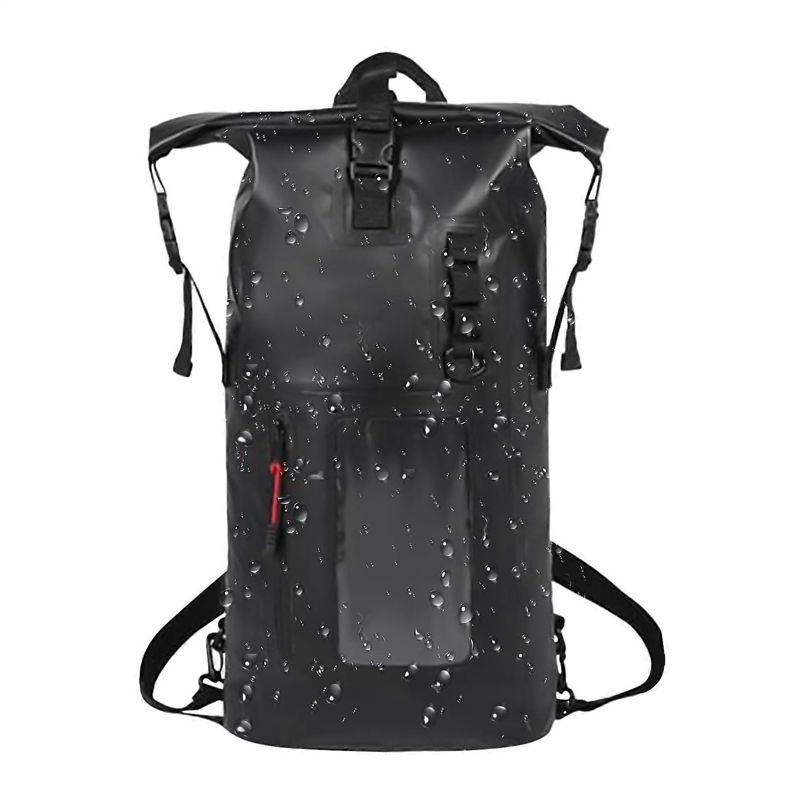 Dry Bag 30L Waterproof Backpack With Double Shoulder Straps, Multifunctional Portable Storage Pouch Black
