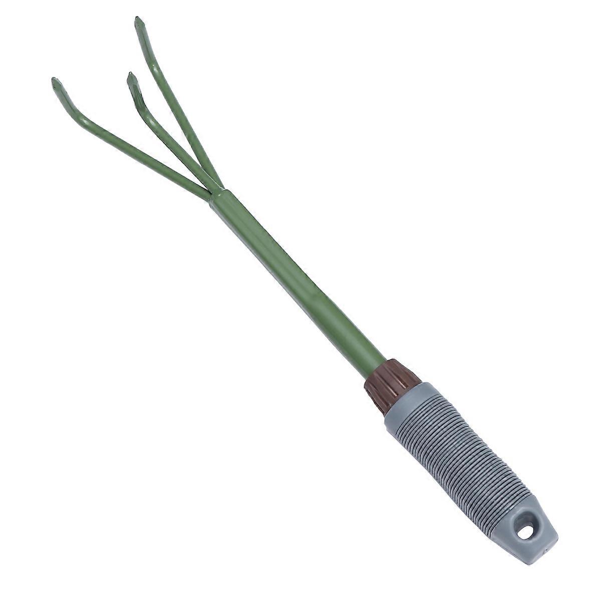 Garden Rake Three Teeth Rake Iron Material for Young Gardeners Homeowners Weeding Planting 5.8X36CM 1Set