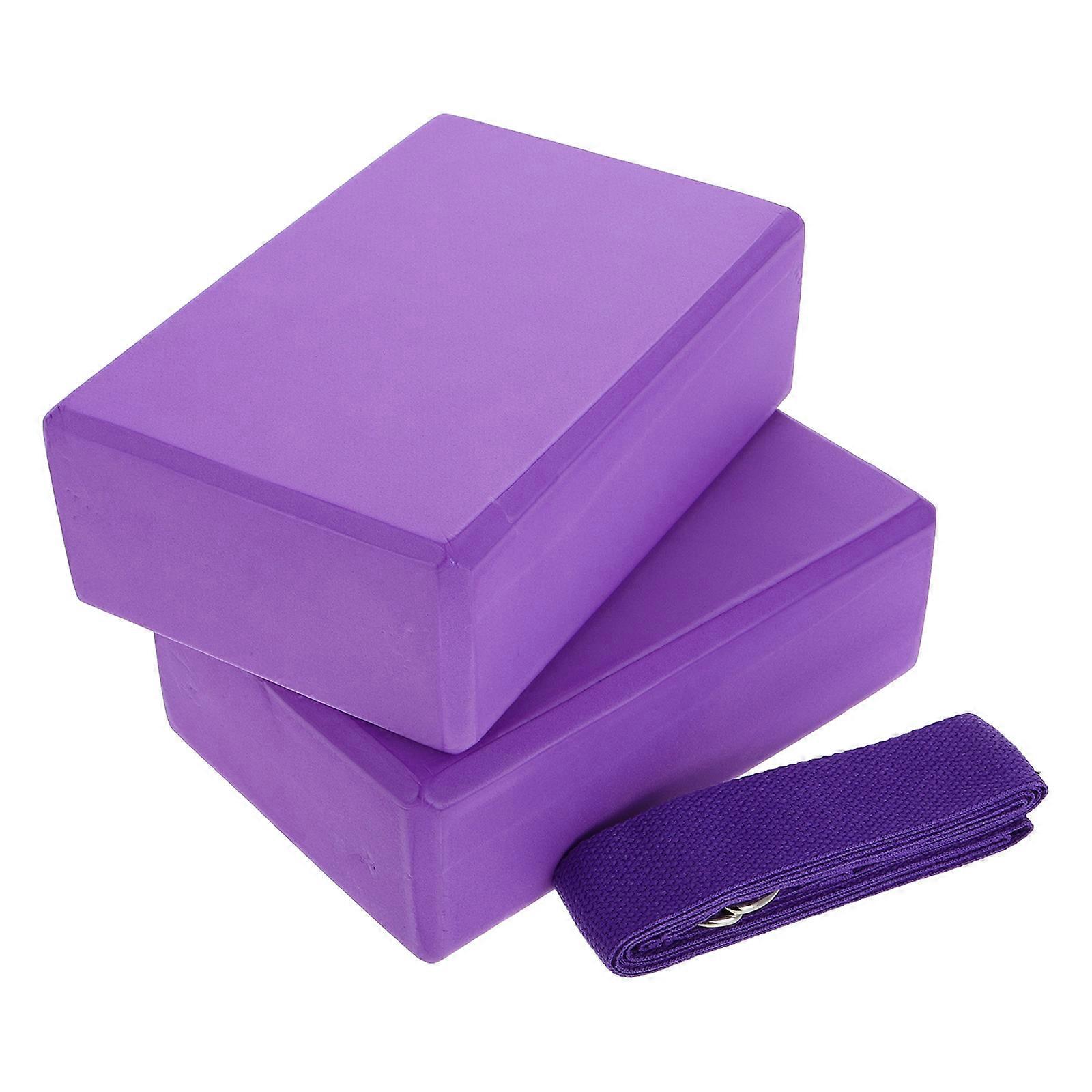 3pcs Yoga Block Set with Stretch Strap, EVA Foam Bricks for Strength, Stability, and Portable Support for Home Gym and Dance Practices