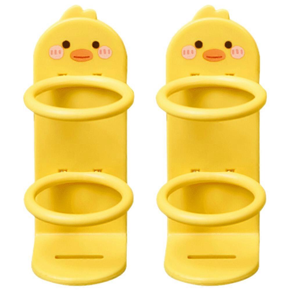 Electric Toothbrush Holder Wall Mounted 2pcs Cartoon Design Compact Toothbrush Hanger Rack for Adults Bathroom Storage Drying Function