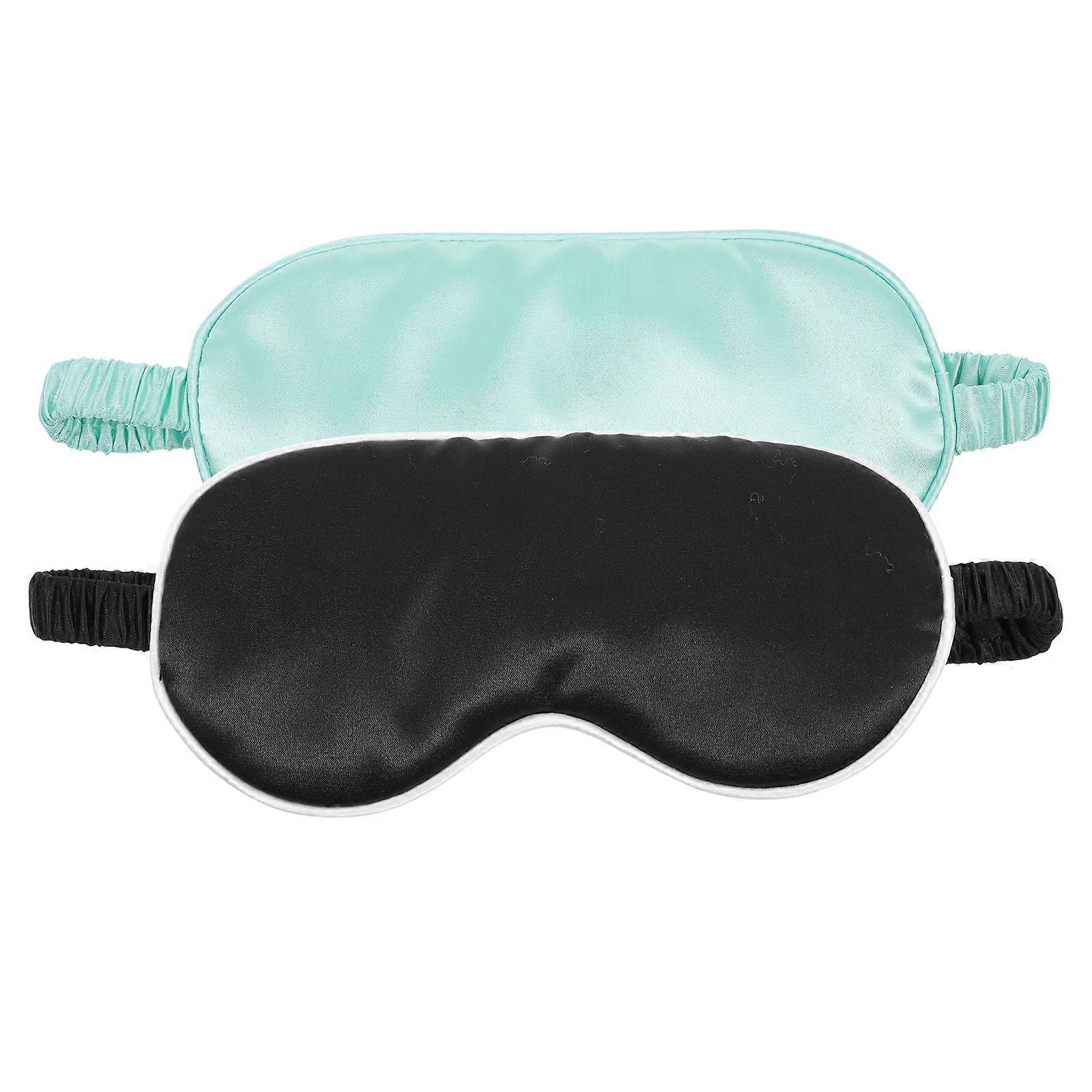 Sleep Eye Masks 2pcs Assorted Color Silk Eye Patches for Home Travel Blocking Light and Reducing Fatigue Comfortable and Breathable